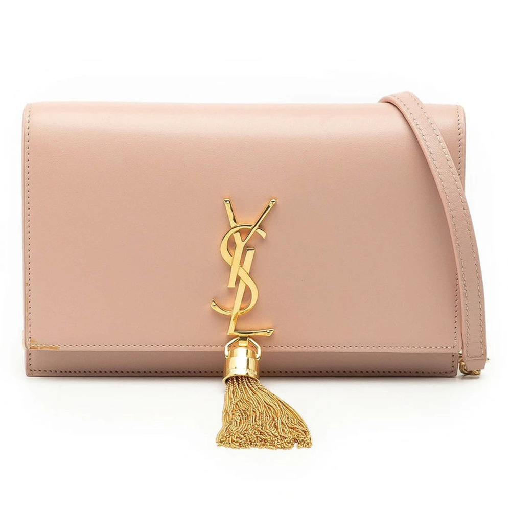 Saint Laurent YSL chain wallet shoulder bag pink leather